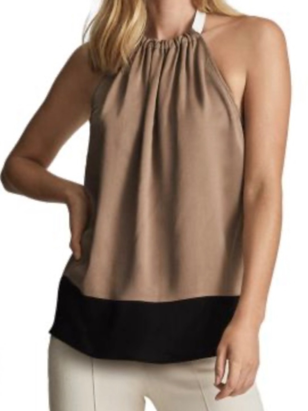 Reiss Faye Halter Drape Back Top